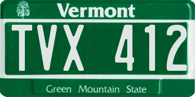 VT license plate TVX412