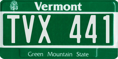 VT license plate TVX441