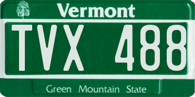 VT license plate TVX488