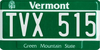 VT license plate TVX515