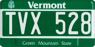 VT license plate TVX528