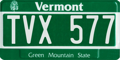 VT license plate TVX577