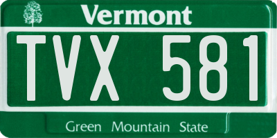 VT license plate TVX581