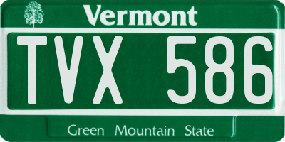 VT license plate TVX586