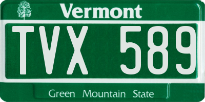 VT license plate TVX589