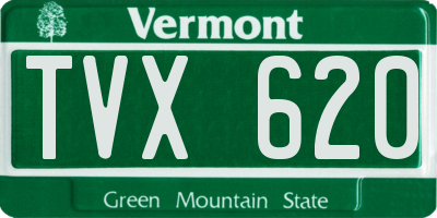 VT license plate TVX620