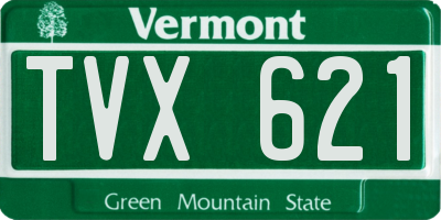 VT license plate TVX621
