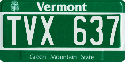 VT license plate TVX637