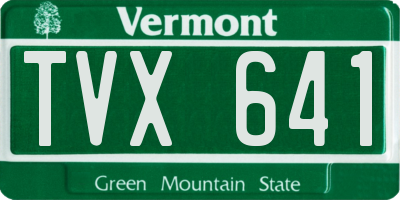 VT license plate TVX641