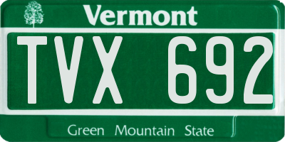 VT license plate TVX692