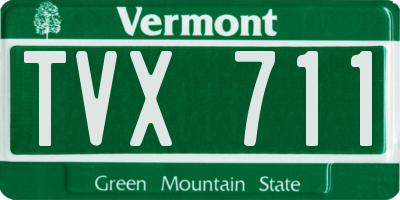 VT license plate TVX711