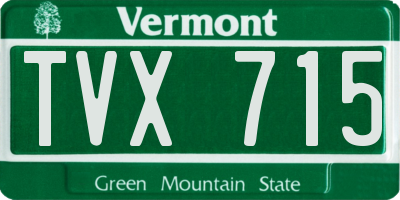 VT license plate TVX715
