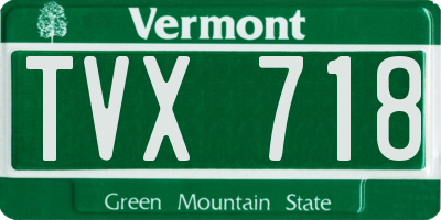 VT license plate TVX718