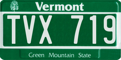 VT license plate TVX719