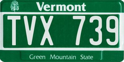 VT license plate TVX739
