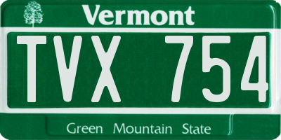 VT license plate TVX754