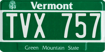 VT license plate TVX757