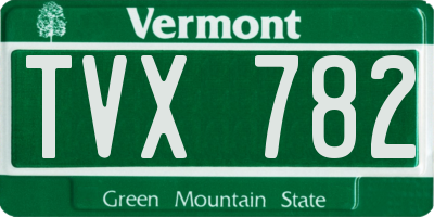 VT license plate TVX782