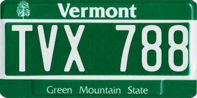 VT license plate TVX788