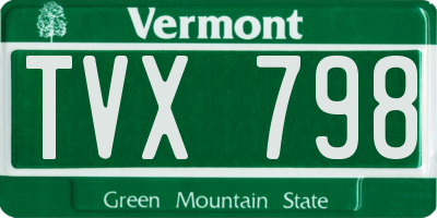 VT license plate TVX798