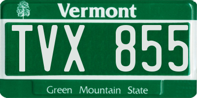 VT license plate TVX855