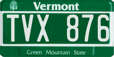 VT license plate TVX876
