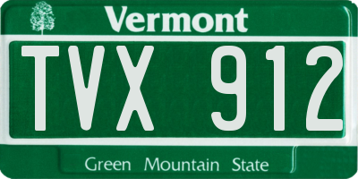 VT license plate TVX912