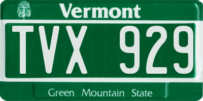 VT license plate TVX929