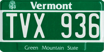 VT license plate TVX936