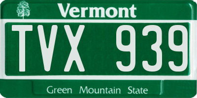 VT license plate TVX939