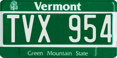 VT license plate TVX954