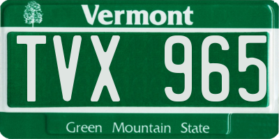 VT license plate TVX965