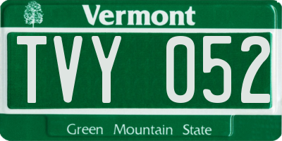 VT license plate TVY052