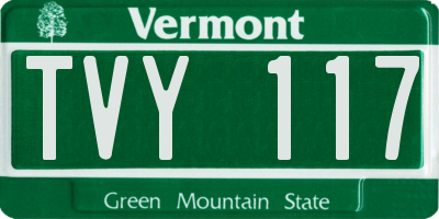 VT license plate TVY117