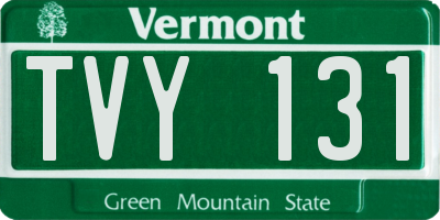VT license plate TVY131