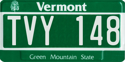 VT license plate TVY148