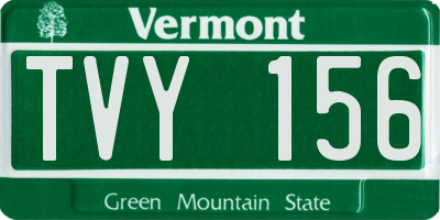 VT license plate TVY156
