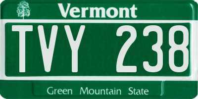 VT license plate TVY238