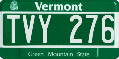 VT license plate TVY276