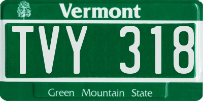 VT license plate TVY318