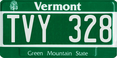 VT license plate TVY328