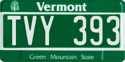 VT license plate TVY393