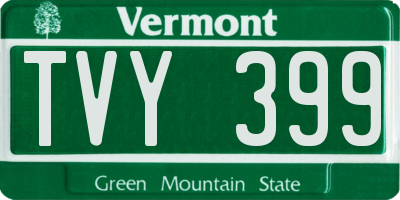 VT license plate TVY399