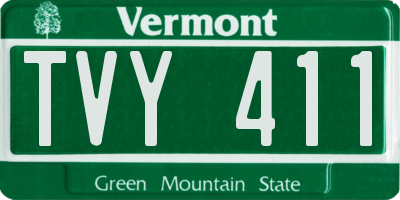 VT license plate TVY411