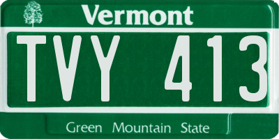 VT license plate TVY413
