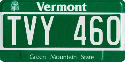VT license plate TVY460