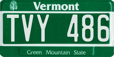 VT license plate TVY486