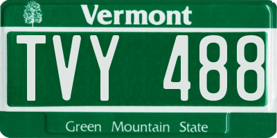 VT license plate TVY488