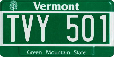 VT license plate TVY501
