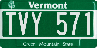 VT license plate TVY571